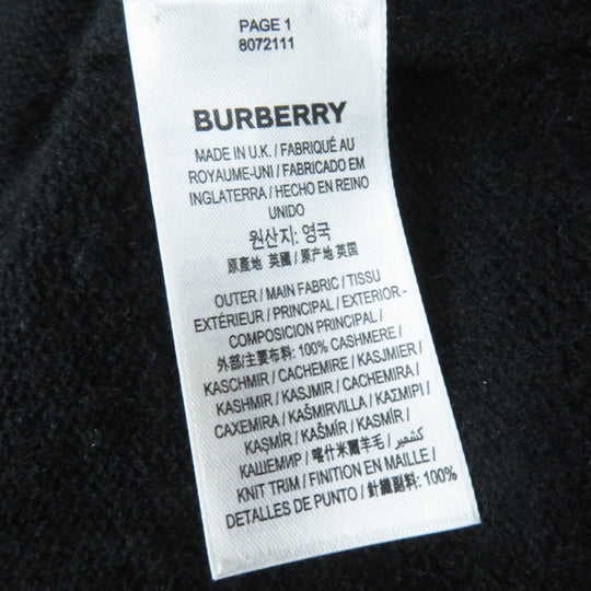 BURBERRY knit 8072111 Main: 100% cashmere, Part: 100% cotton black mens M Used Authentic