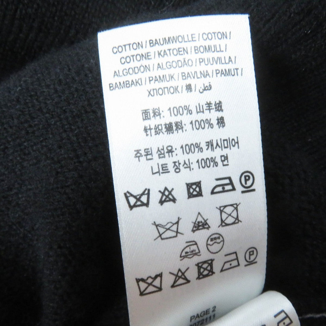 BURBERRY knit 8072111 Main: 100% cashmere, Part: 100% cotton black mens M Used Authentic