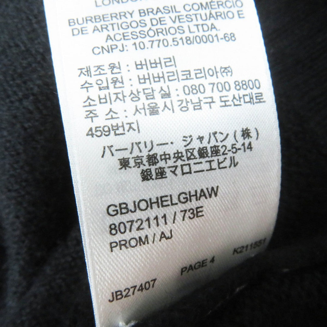 BURBERRY knit 8072111 Main: 100% cashmere, Part: 100% cotton black mens M Used Authentic