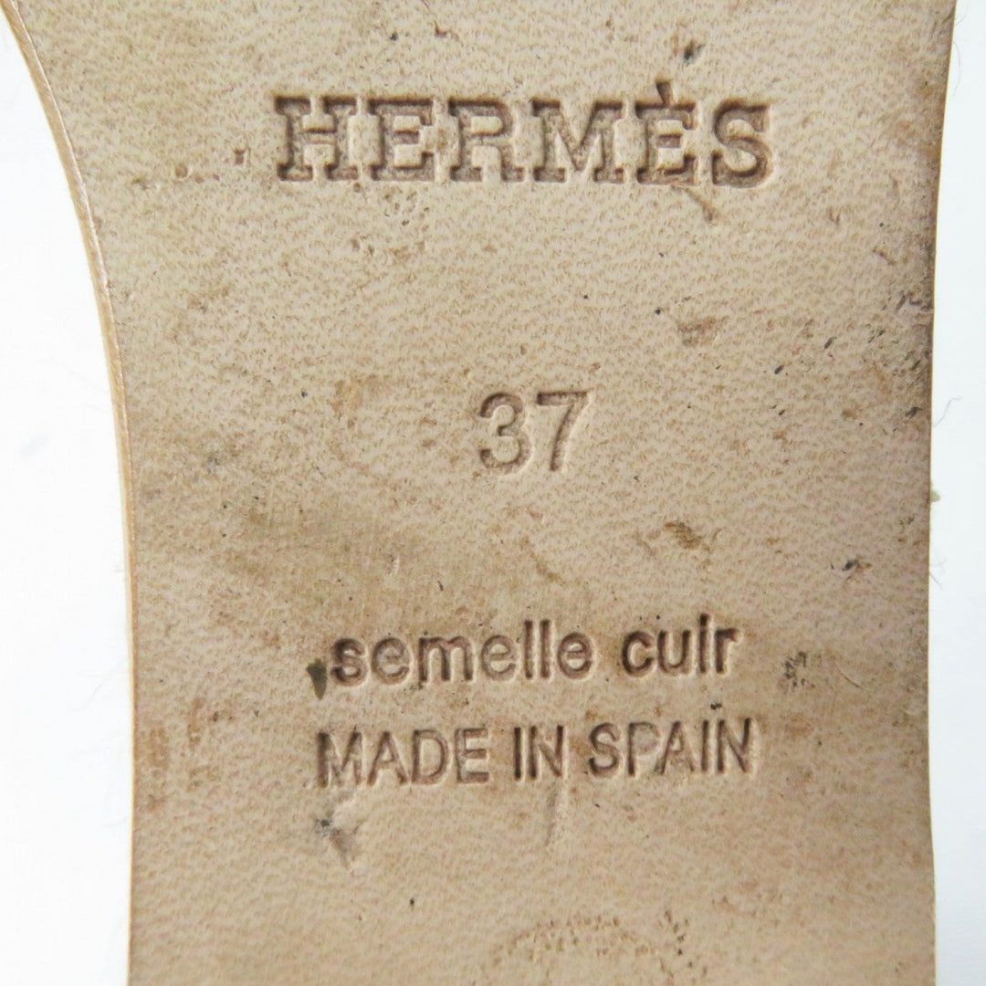 HERMES Sandals Main: Denim, Part: Leather Light Blue Natural TIVOLI Women 37 Used Authentic