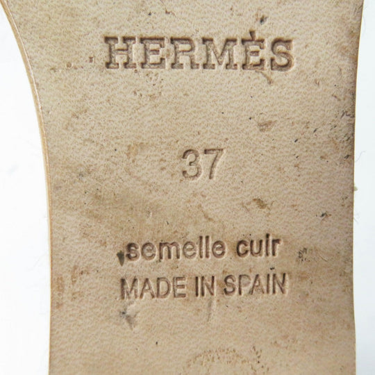 HERMES Sandals Main: Denim, Part: Leather Light Blue Natural TIVOLI Women 37 Used Authentic