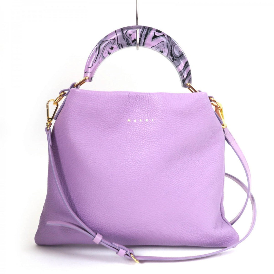 MARNI Shoulder Bag Main: Leather purple Venice small bag Women Used Authentic