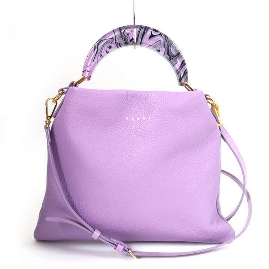 MARNI Shoulder Bag Main: Leather purple Venice small bag Women Used Authentic