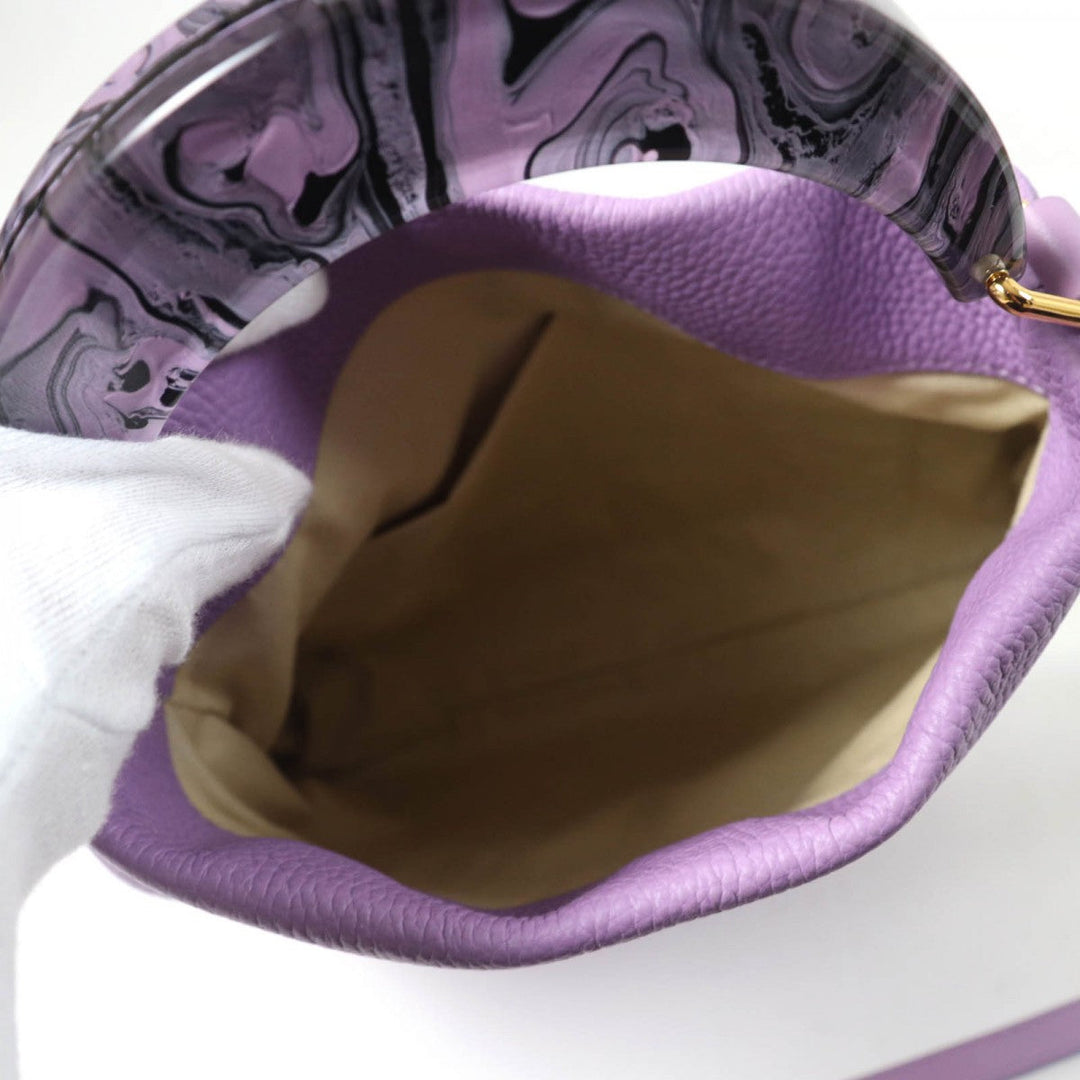 MARNI Shoulder Bag Main: Leather purple Venice small bag Women Used Authentic