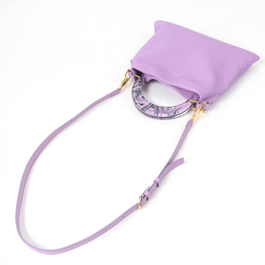 MARNI Shoulder Bag Main: Leather purple Venice small bag Women Used Authentic