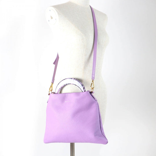 MARNI Shoulder Bag Main: Leather purple Venice small bag Women Used Authentic