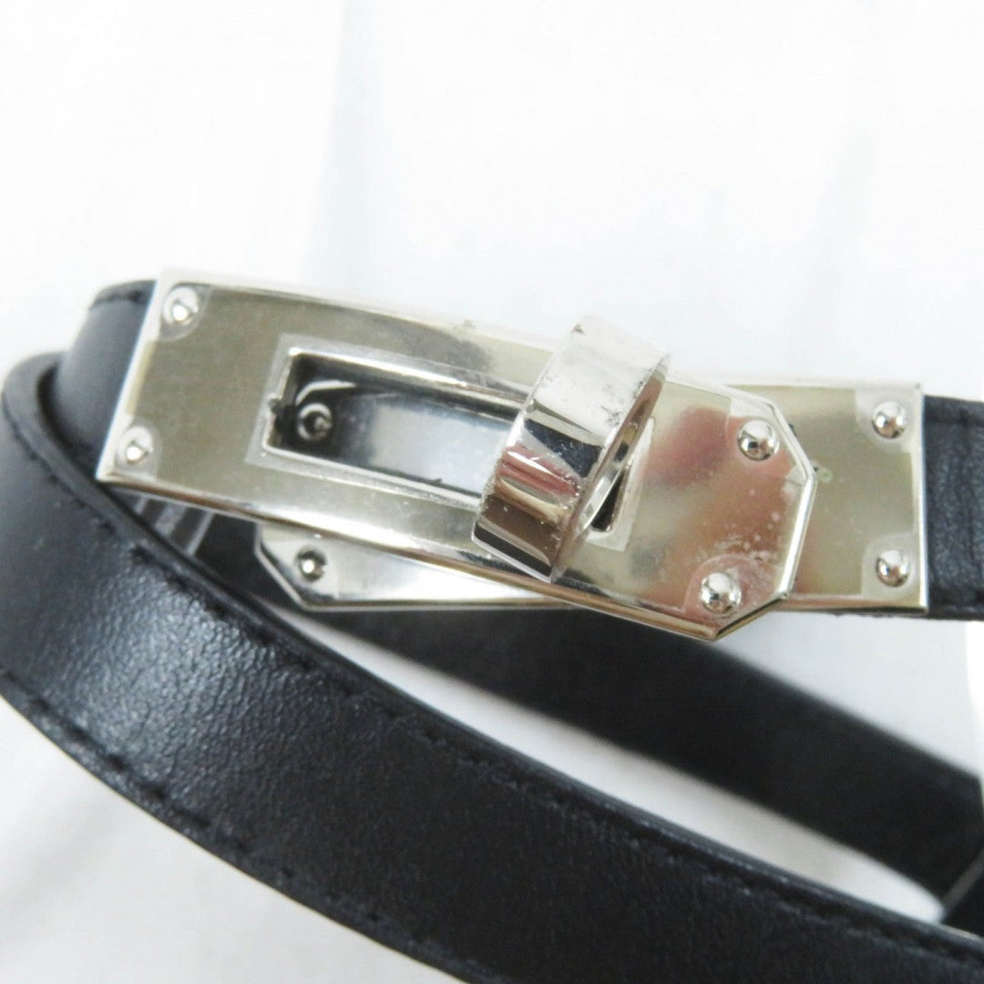 HERMES Sandals Main: Leather Brown black white Money Women 36.5 Used Authentic