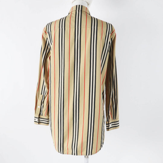 BURBERRY Long sleeve shirt 8011359 Main: 100% cotton beige Women 36 Used Authentic