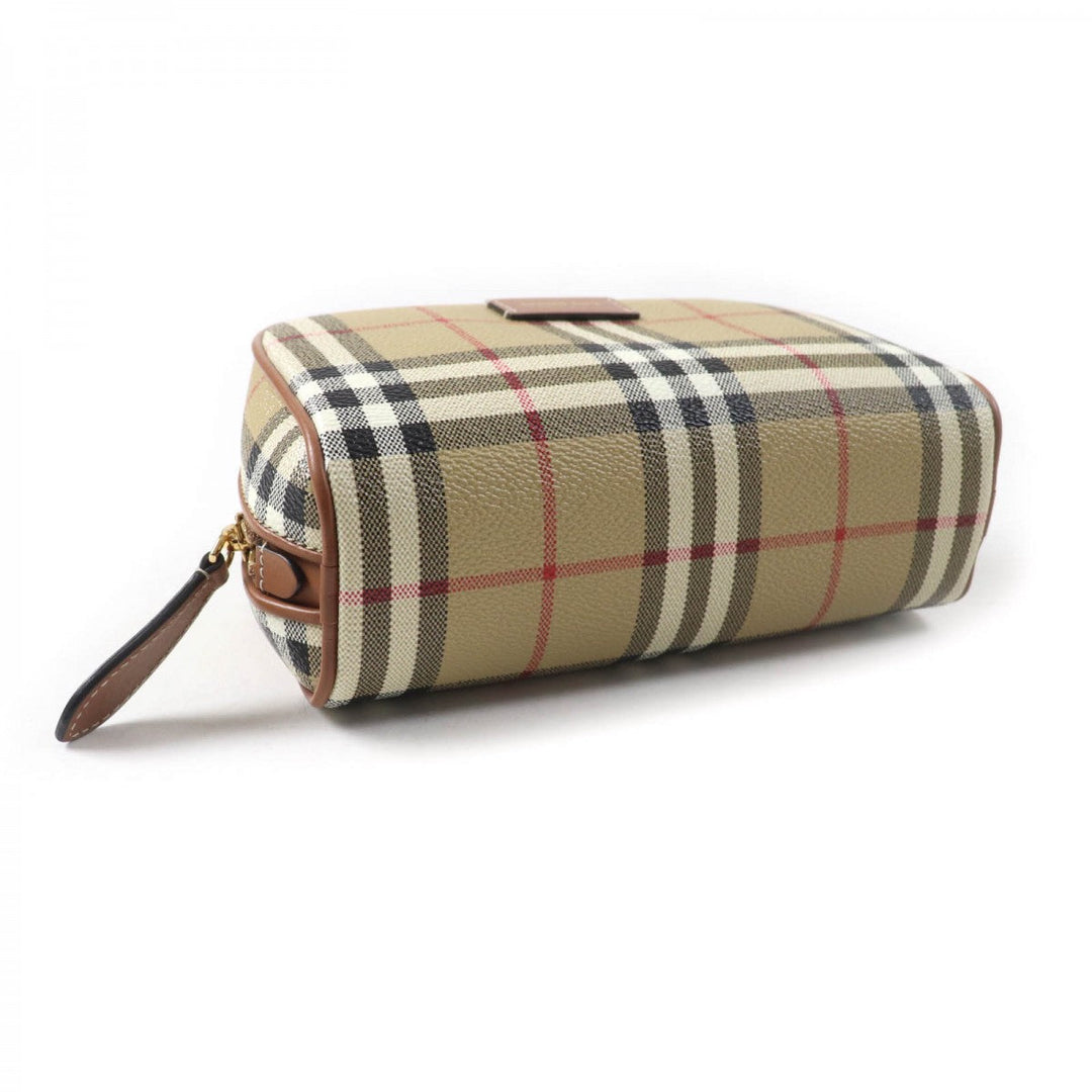 BURBERRY Accessory pouch 8067159 Part: Cowhide Main: Acrylic, cotton, polyurethane, polyester beige Burberry Prorsum Women Used Authentic