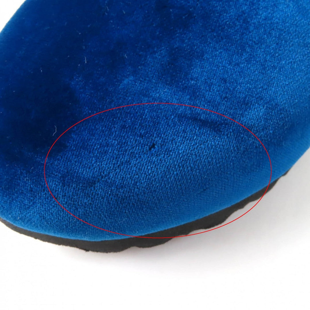 MANOLO BLAHNIK Mule Main: Velvet blue Billikenstock collaboration Boston Women 37 Used Authentic