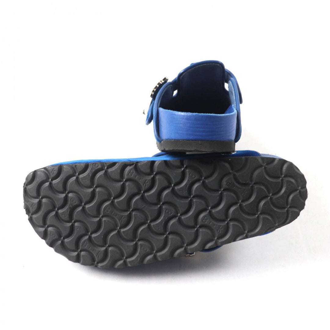 MANOLO BLAHNIK Mule Main: Velvet blue Billikenstock collaboration Boston Women 37 Used Authentic