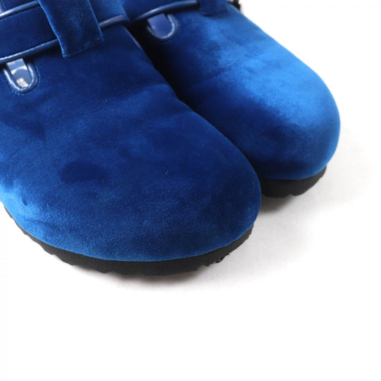 MANOLO BLAHNIK Mule Main: Velvet blue Billikenstock collaboration Boston Women 37 Used Authentic