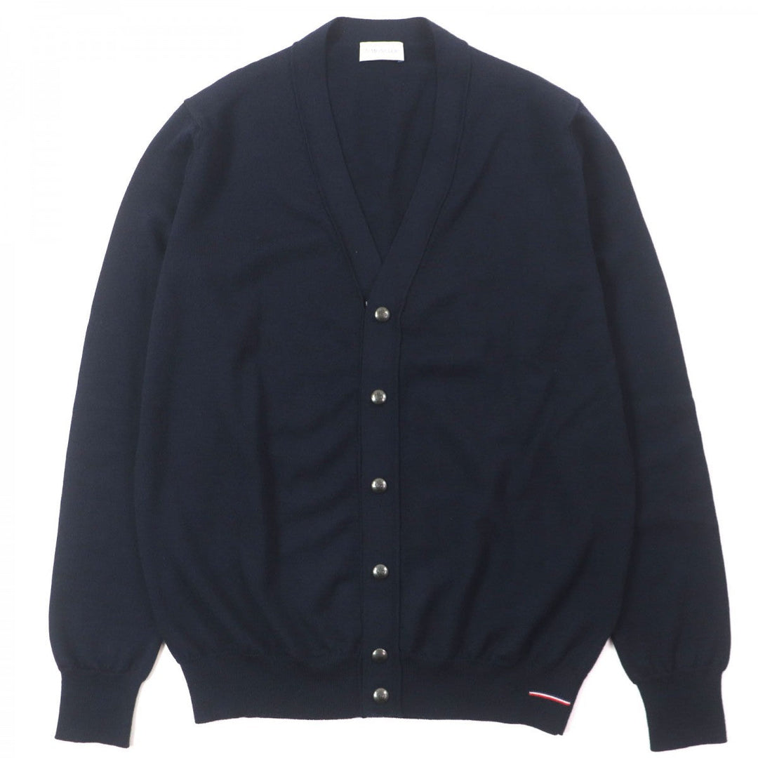 MONCLER cardigan Main: 100% wool Dark navy MAGLIONE mens L Used Authentic