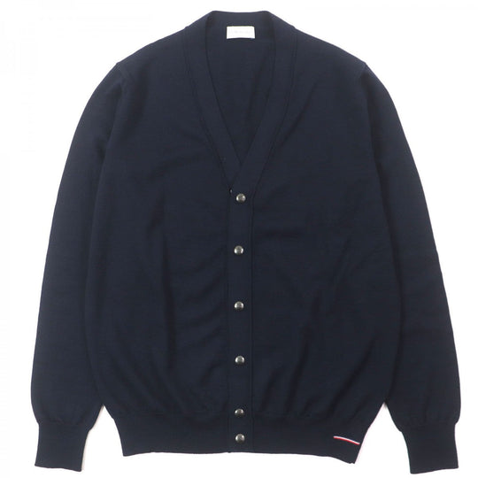 MONCLER cardigan Main: 100% wool Dark navy MAGLIONE mens L Used Authentic