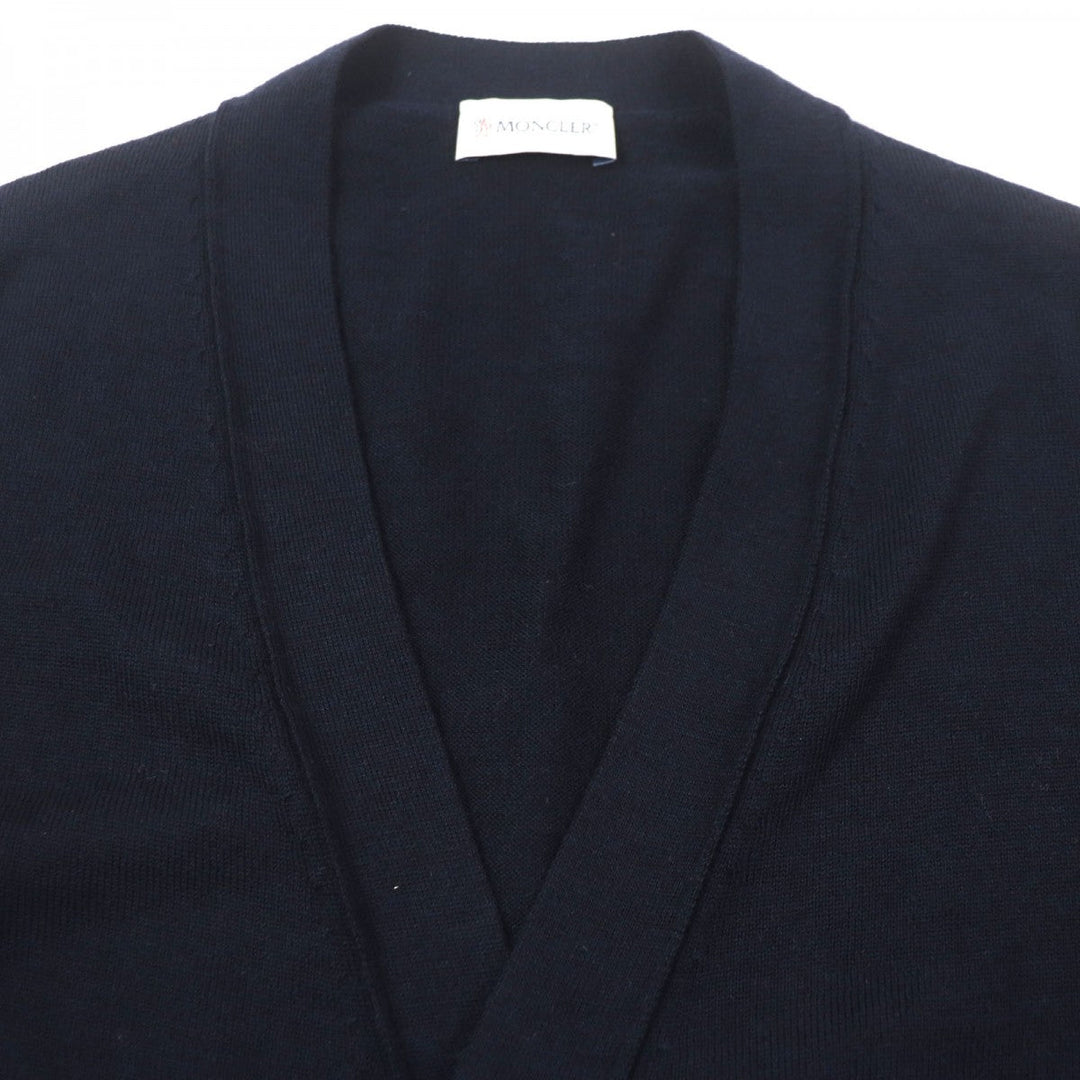 MONCLER cardigan Main: 100% wool Dark navy MAGLIONE mens L Used Authentic