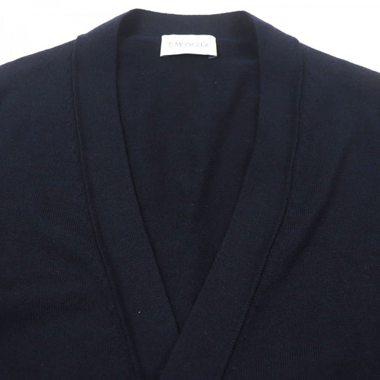 MONCLER cardigan Main: 100% wool Dark navy MAGLIONE mens L Used Authentic