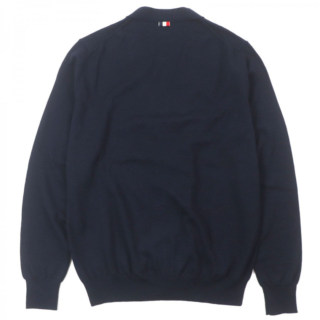 MONCLER cardigan Main: 100% wool Dark navy MAGLIONE mens L Used Authentic