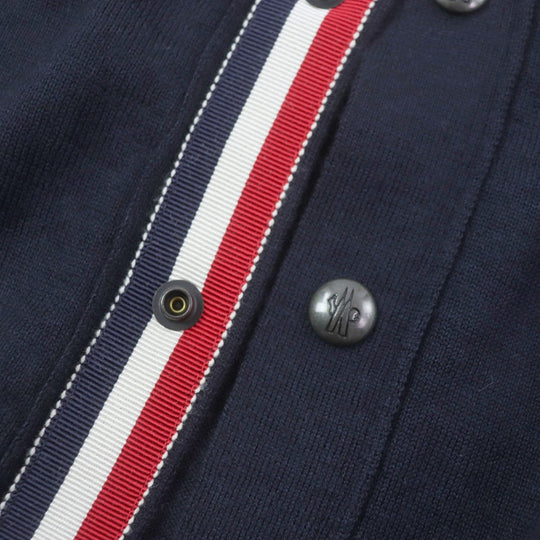 MONCLER cardigan Main: 100% wool Dark navy MAGLIONE mens L Used Authentic