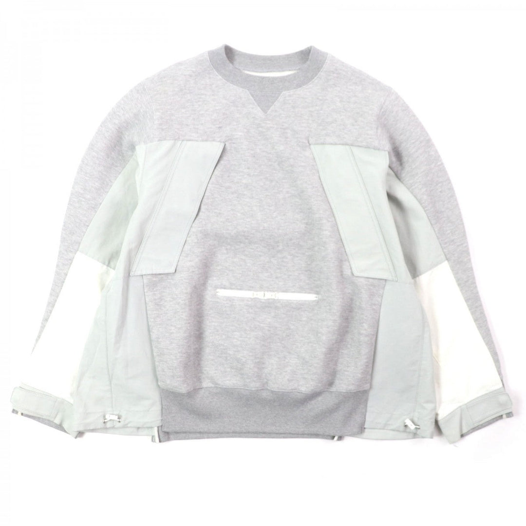 Sacai pullover 22-02731M Outer: 62% cotton, Outer: 38% polyester, Part: 60% cotton, Part: 40% nylon, Part: 70% cotton gray Sponge Sweat Pullover mens 4 Used Authentic