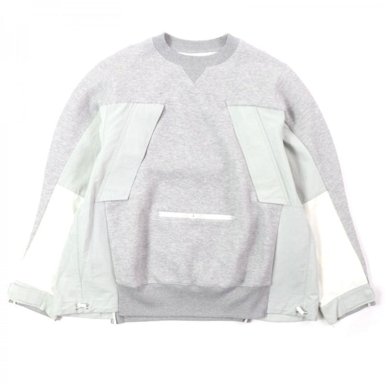 Sacai pullover 22-02731M Outer: 62% cotton, Outer: 38% polyester, Part: 60% cotton, Part: 40% nylon, Part: 70% cotton gray Sponge Sweat Pullover mens 4 Used Authentic