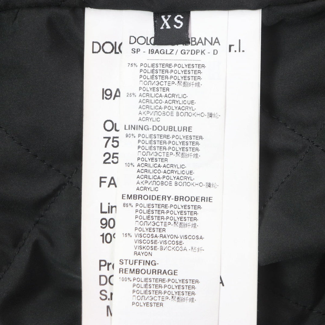 DOLCE&GABBANA Jacket 19AGLZ Outer: 75% polyester, Outer: 25% acrylic, Lining: 90% polyester, Lining: 10% acrylic, Part: 85% polyester black mens XS Used Authentic