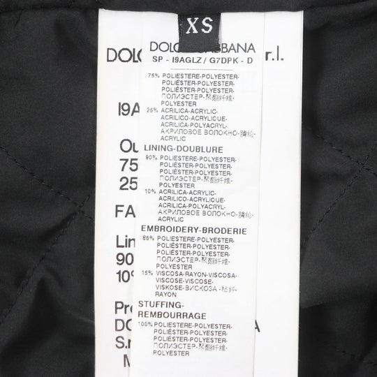 DOLCE&GABBANA Jacket 19AGLZ Outer: 75% polyester, Outer: 25% acrylic, Lining: 90% polyester, Lining: 10% acrylic, Part: 85% polyester black mens XS Used Authentic