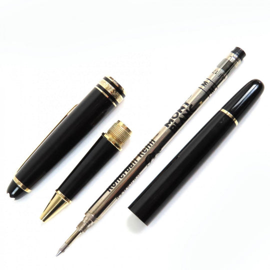 MONTBLANC Ballpoint pen Resin, Gold Plated black Meisterstck Classic mens Used Authentic
