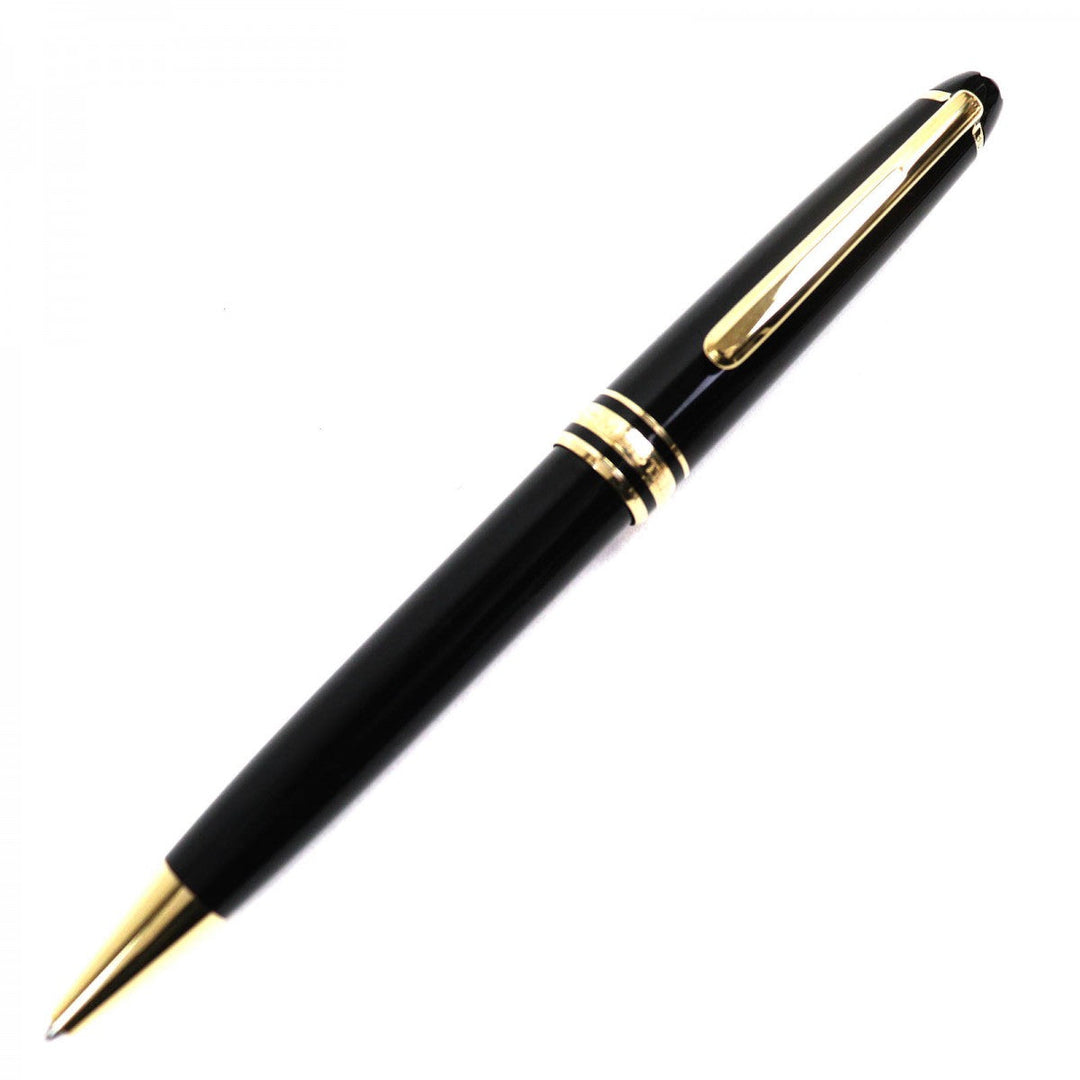 MONTBLANC Ballpoint pen Resin, Gold Plated black Meisterstck Classic mens Used Authentic