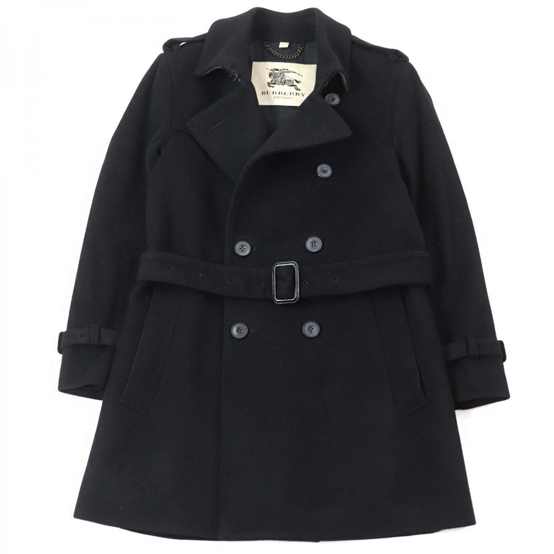 BURBERRY LONDON trench coat 3877791 Outer: 80% virgin wool, Outer: 20% cashmere, Lining: 100% viscose (rayon), Sleeve lining: 55% acetate, Sleeve lining: 45% viscose (rayon) black mens 48 Used Authentic