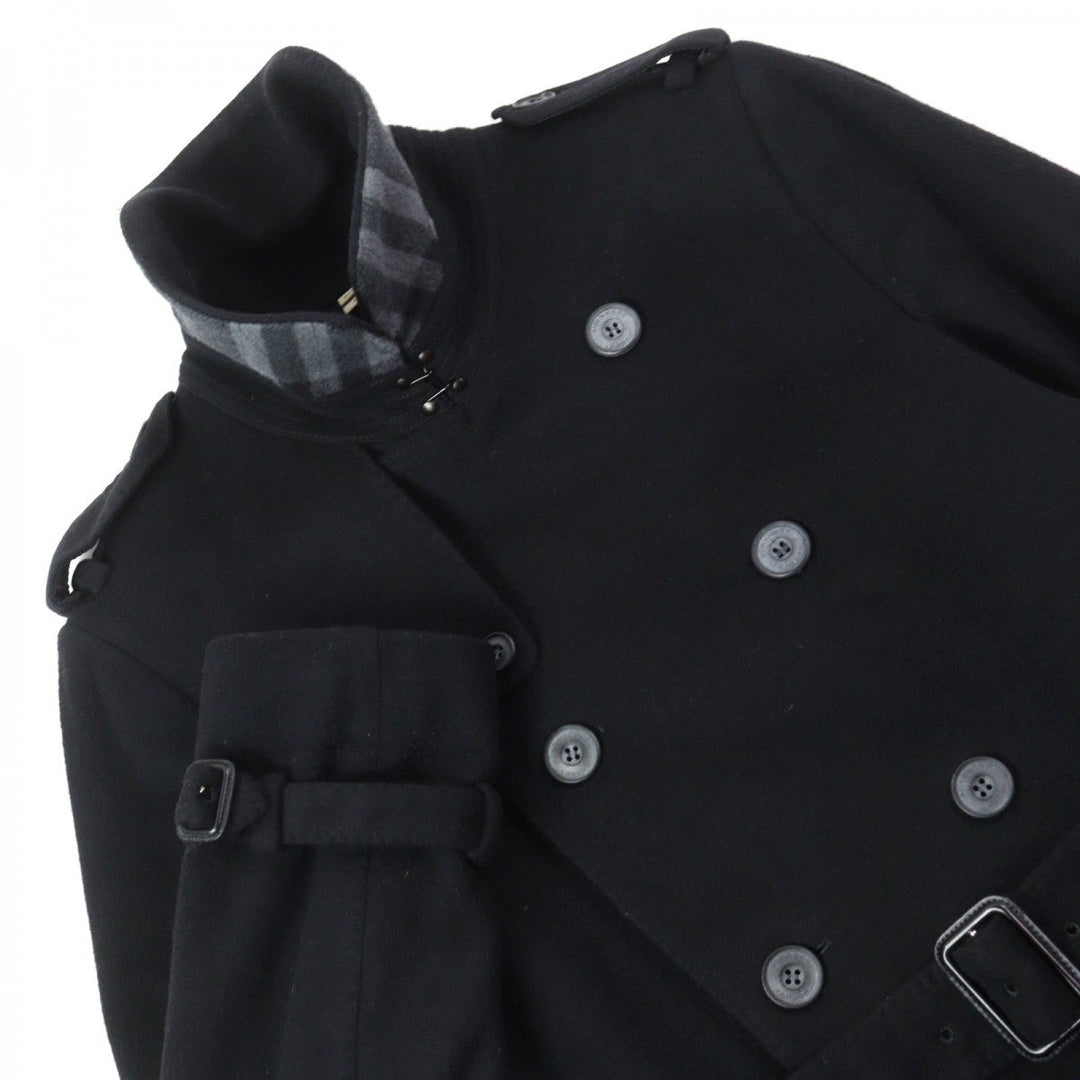 BURBERRY LONDON trench coat 3877791 Outer: 80% virgin wool, Outer: 20% cashmere, Lining: 100% viscose (rayon), Sleeve lining: 55% acetate, Sleeve lining: 45% viscose (rayon) black mens 48 Used Authentic