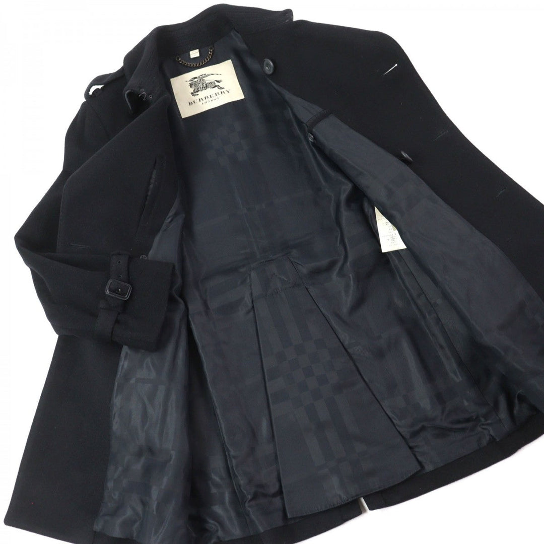 BURBERRY LONDON trench coat 3877791 Outer: 80% virgin wool, Outer: 20% cashmere, Lining: 100% viscose (rayon), Sleeve lining: 55% acetate, Sleeve lining: 45% viscose (rayon) black mens 48 Used Authentic
