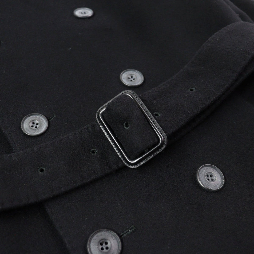 BURBERRY LONDON trench coat 3877791 Outer: 80% virgin wool, Outer: 20% cashmere, Lining: 100% viscose (rayon), Sleeve lining: 55% acetate, Sleeve lining: 45% viscose (rayon) black mens 48 Used Authentic