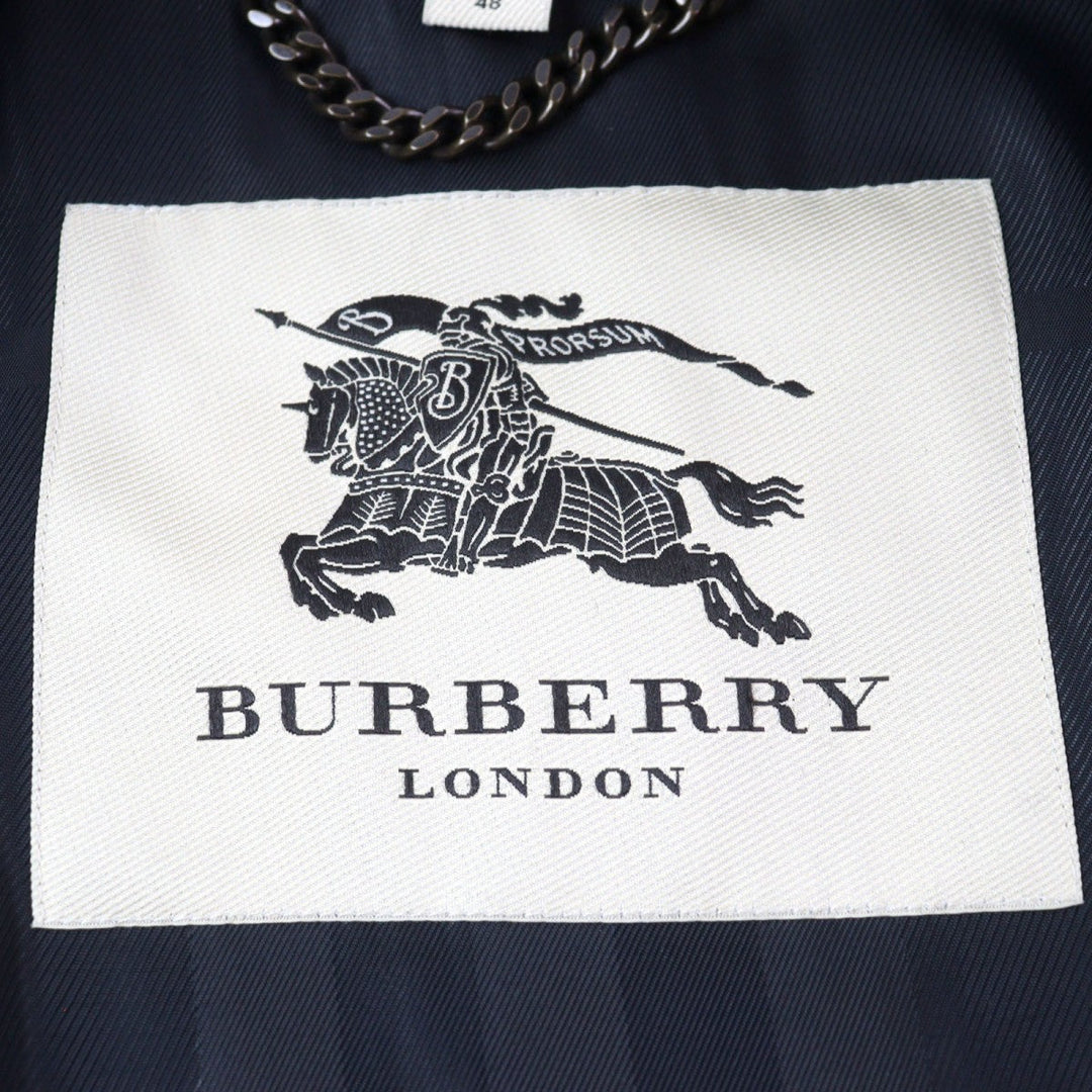 BURBERRY LONDON trench coat 3877791 Outer: 80% virgin wool, Outer: 20% cashmere, Lining: 100% viscose (rayon), Sleeve lining: 55% acetate, Sleeve lining: 45% viscose (rayon) black mens 48 Used Authentic
