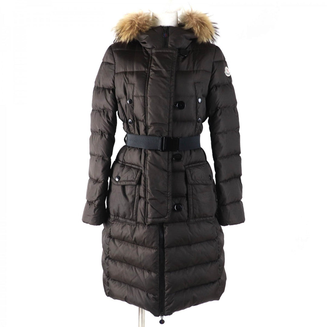 MONCLER down coat Main: 100% nylon, Lining: 90% down, Lining: 10% feather Brown GENEVRIER Women 1 Used Authentic