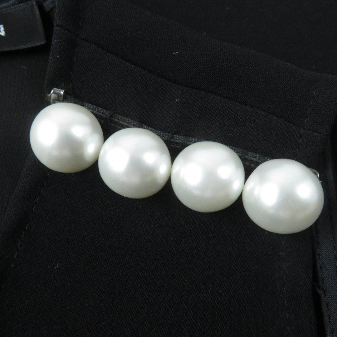 YOKO CHAN blouse YCB-219-127 Main: 100% polyester, Part: 100% cupra black Women 38 Used Authentic