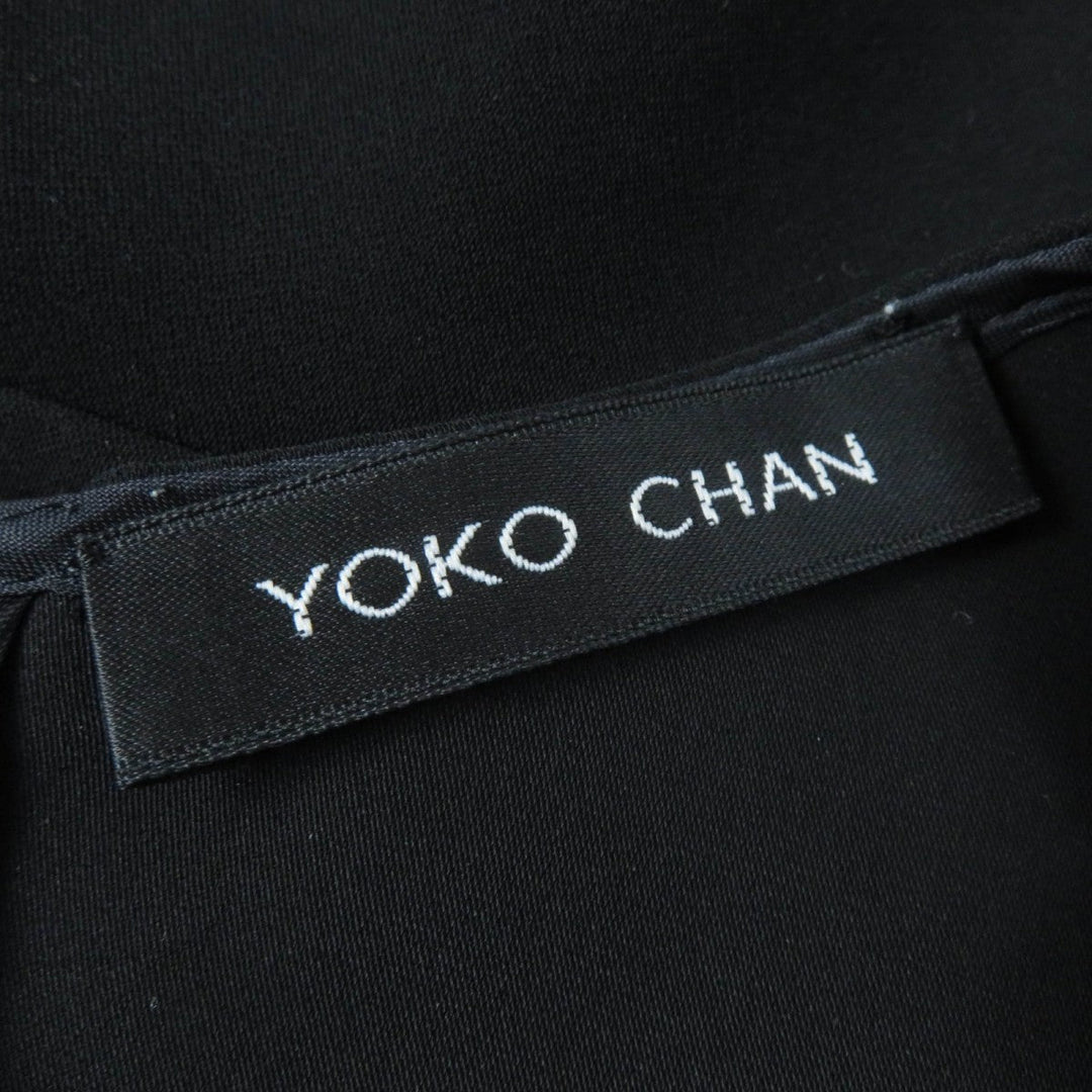 YOKO CHAN blouse YCB-219-127 Main: 100% polyester, Part: 100% cupra black Women 38 Used Authentic