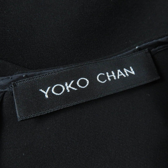 YOKO CHAN blouse YCB-219-127 Main: 100% polyester, Part: 100% cupra black Women 38 Used Authentic
