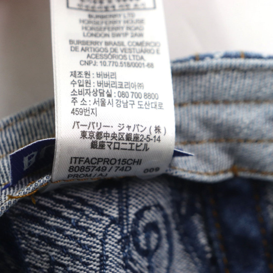 BURBERRY cap 8085749 cotton Indigo mens XS Used Authentic