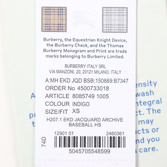 BURBERRY cap 8085749 cotton Indigo mens XS Used Authentic