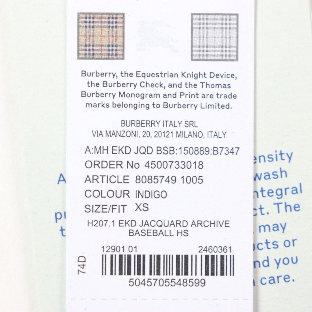 BURBERRY cap 8085749 cotton Indigo mens XS Used Authentic