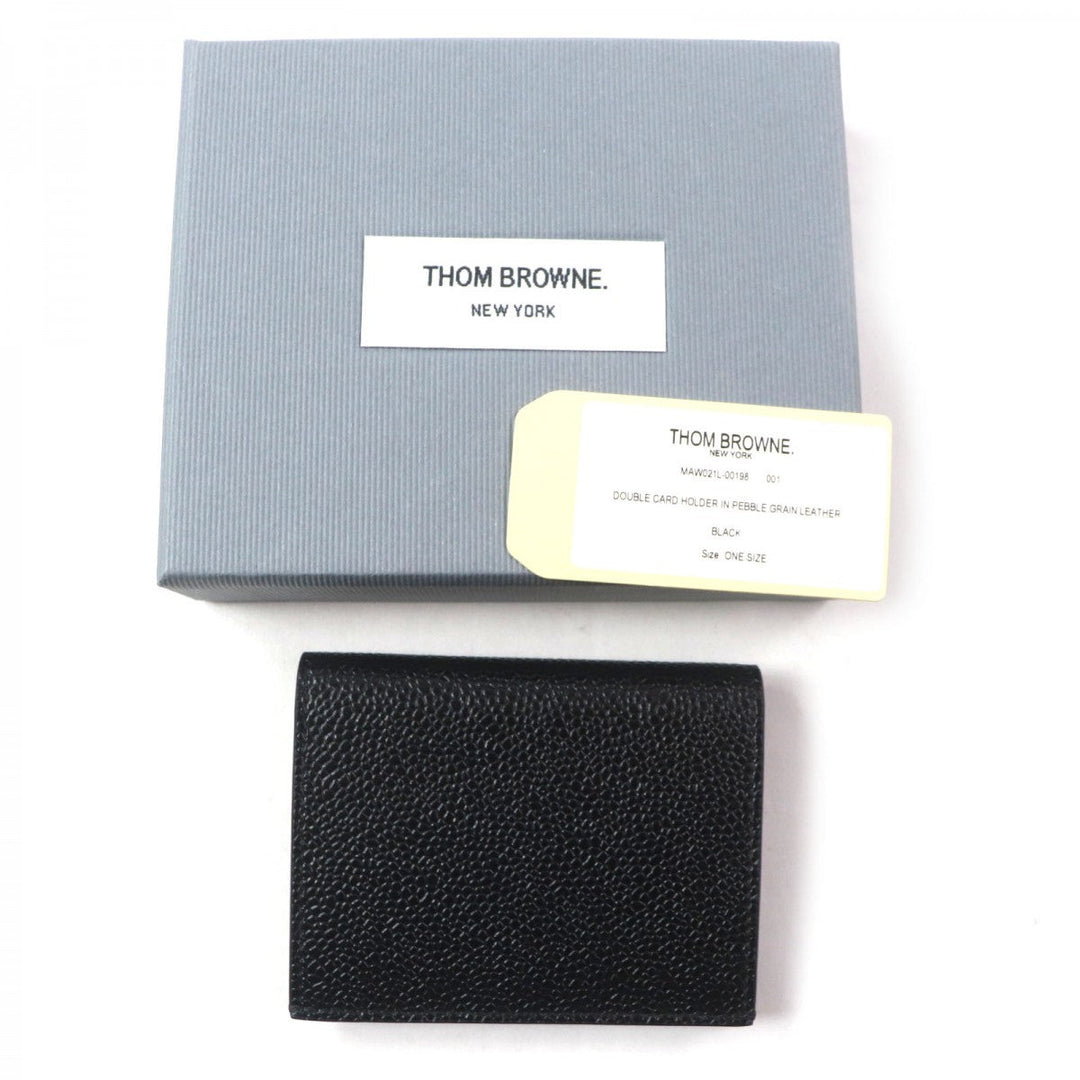 THOM BROWNE Pass case MAW021L-00198 Main: Pebble grain leather black Double Card Holder mens Used Authentic