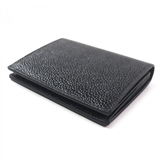 THOM BROWNE Pass case MAW021L-00198 Main: Pebble grain leather black Double Card Holder mens Used Authentic