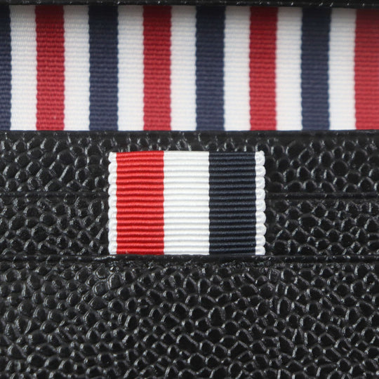 THOM BROWNE Pass case MAW021L-00198 Main: Pebble grain leather black Double Card Holder mens Used Authentic