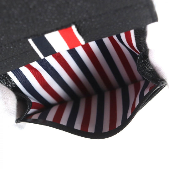 THOM BROWNE Pass case MAW021L-00198 Main: Pebble grain leather black Double Card Holder mens Used Authentic