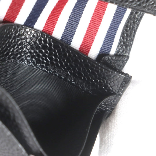 THOM BROWNE Pass case MAW021L-00198 Main: Pebble grain leather black Double Card Holder mens Used Authentic