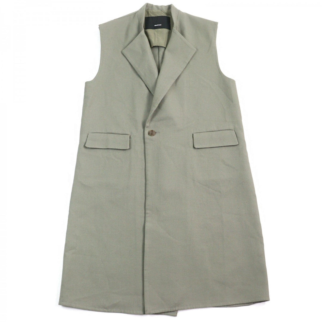 08sircus Best S23AW-OT08 wool Khaki Twill double face rever long gilet mens 1 Used Authentic