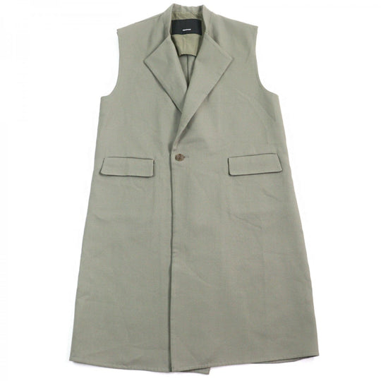 08sircus Best S23AW-OT08 wool Khaki Twill double face rever long gilet mens 1 Used Authentic