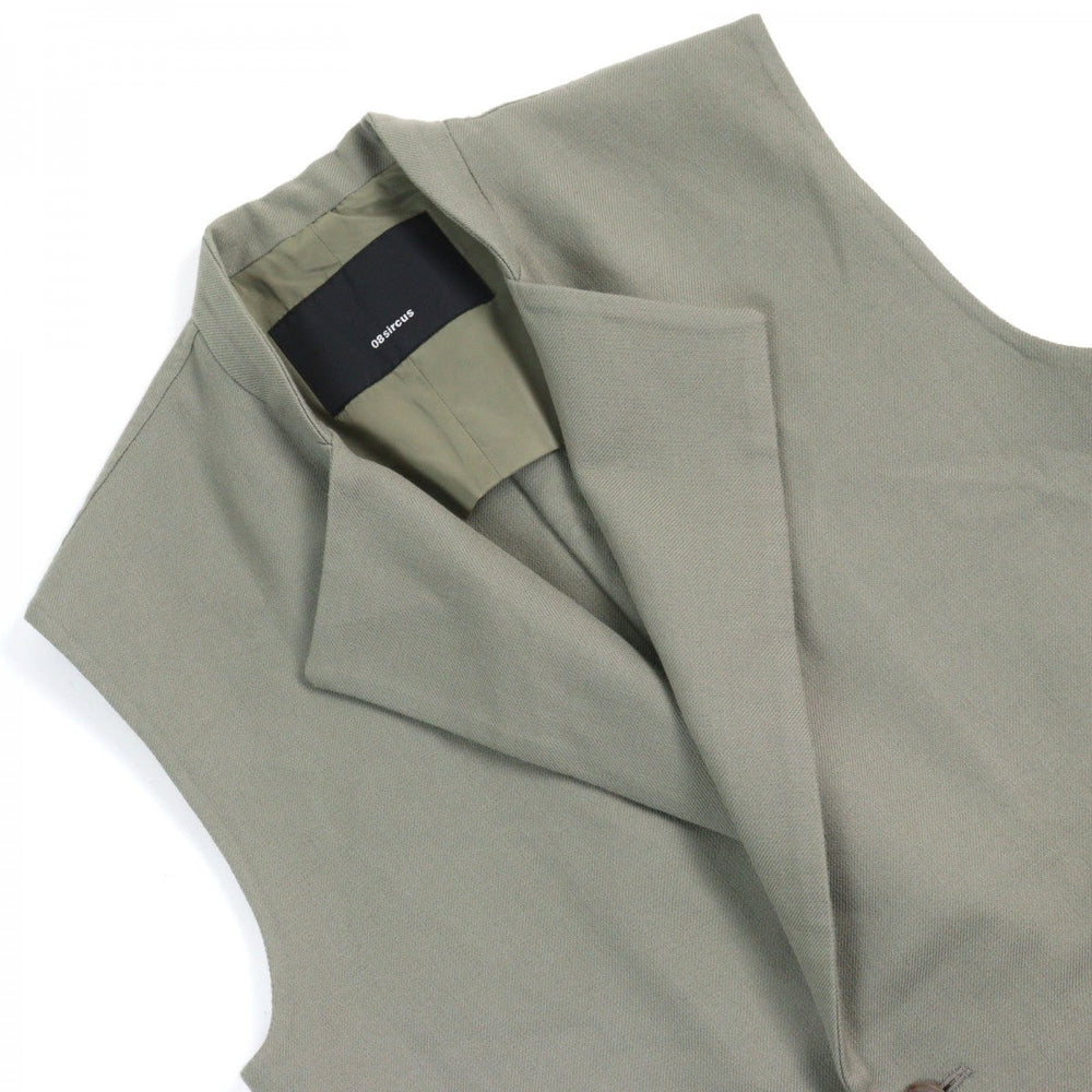 08sircus Best S23AW-OT08 wool Khaki Twill double face rever long gilet mens 1 Used Authentic