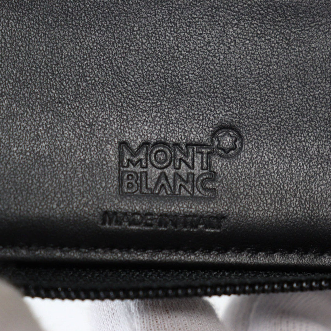 MONTBLANC Long Wallet Purse 115841 Part: Leather black Night Flight Travel Wallet mens Used Authentic