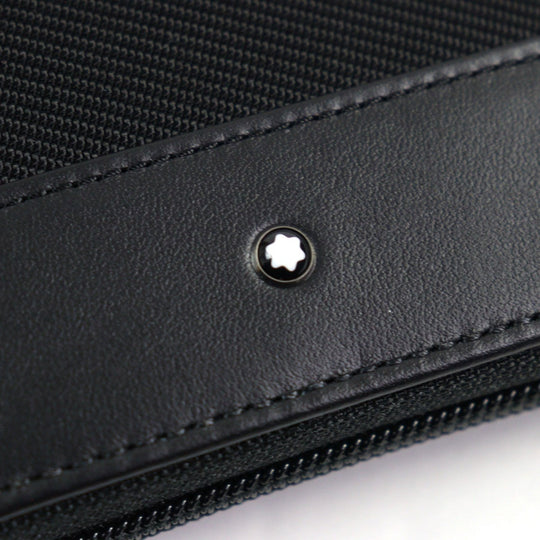 MONTBLANC Long Wallet Purse 115841 Part: Leather black Night Flight Travel Wallet mens Used Authentic